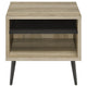Carly 2Pc Coffee and End Table Set with Storage | Distressed Brown Wood