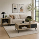 Carly 2Pc Coffee and End Table Set with Storage | Distressed Brown Wood