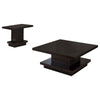 Reese 2Pc 36" Square Coffee and End Table Set | Tiered Design | Brown Wood