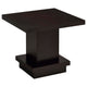 Reese 2Pc 36" Square Coffee and End Table Set | Tiered Design | Brown Wood