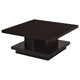 Reese 2Pc 36" Square Coffee and End Table Set | Tiered Design | Brown Wood
