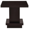 Reese 2Pc 36" Square Coffee and End Table Set | Tiered Design | Brown Wood