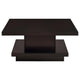 Reese 2Pc 36" Square Coffee and End Table Set | Tiered Design | Brown Wood