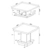 Reese 2Pc 36" Square Coffee and End Table Set | Tiered Design | Brown Wood