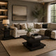 Reese 2Pc 36" Square Coffee and End Table Set | Tiered Design | Brown Wood