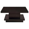 Reese 3Pc Square Coffee and End Tables Set | Tiered Design | Brown Wood