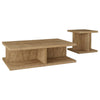 Chet 2Pc Coffee & End Table Set | Open Cube Base | Distressed Mango Wood