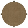 Fij 2Pc Round Coffee and End Table Set | Lower Rattan Shelf | Brown Wood