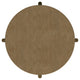 Fij 2Pc Round Coffee and End Table Set | Lower Rattan Shelf | Brown Wood