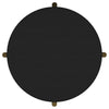 Fij 2Pc Round Coffee and End Table Set | Lower Rattan Shelf | Black Wood