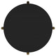 Fij 2Pc Round Coffee and End Table Set | Lower Rattan Shelf | Black Wood