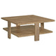 Dew 2Pc Coffee and End Table Set with Lower Shelf | Mango Brown Wood