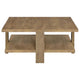 Dew 2Pc Coffee and End Table Set with Lower Shelf | Mango Brown Wood