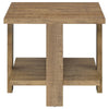 Dew 2Pc Coffee and End Table Set with Lower Shelf | Mango Brown Wood