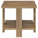 Dew 2Pc Coffee and End Table Set with Lower Shelf | Mango Brown Wood