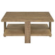 Dew 2Pc Coffee and End Table Set with Lower Shelf | Mango Brown Wood