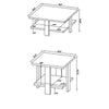 Dew 2Pc Coffee and End Table Set with Lower Shelf | Mango Brown Wood