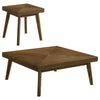 Layla 2Pc Square Coffee and End Table Set | Angled Legs | Walnut Wood