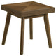 Layla 2Pc Square Coffee and End Table Set | Angled Legs | Walnut Wood