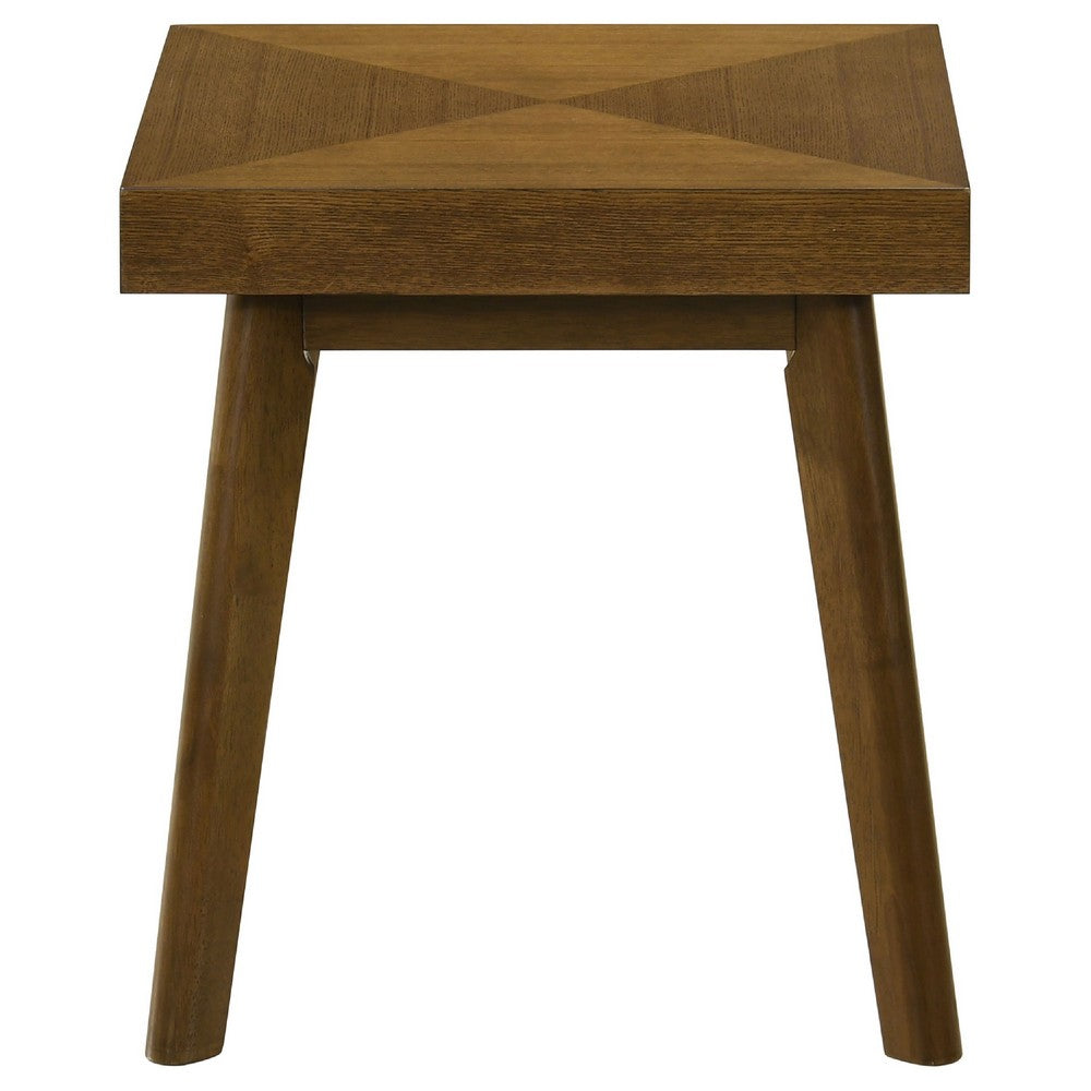 Layla 2Pc Square Coffee and End Table Set | Angled Legs | Walnut Wood