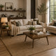 Layla 2Pc Square Coffee and End Table Set | Angled Legs | Walnut Wood