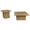 Darla 2Pc Square Coffee-End Table Set | Block Base | Mango Brown Wood