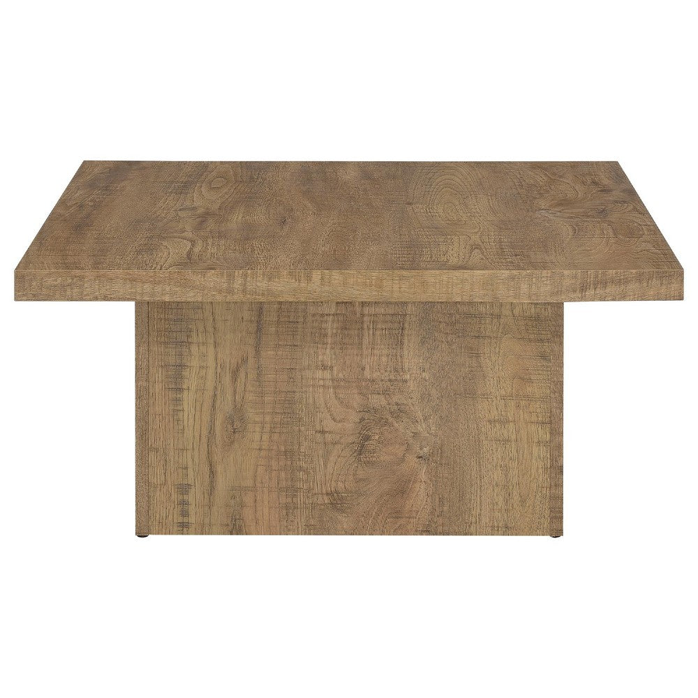 Darla 2Pc Square Coffee-End Table Set | Block Base | Mango Brown Wood
