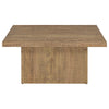 Darla 2Pc Square Coffee-End Table Set | Block Base | Mango Brown Wood