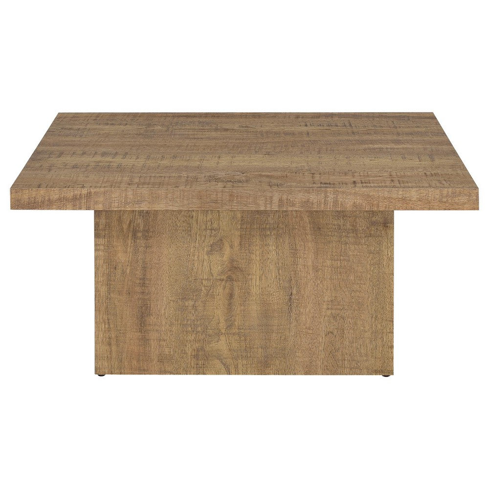 Darla 2Pc Square Coffee-End Table Set | Block Base | Mango Brown Wood