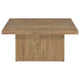 Darla 2Pc Square Coffee-End Table Set | Block Base | Mango Brown Wood