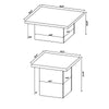 Darla 2Pc Square Coffee-End Table Set | Block Base | Mango Brown Wood