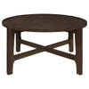 Katie 2Pc Coffee and End Table Set | X-cross Base | Brown Solid Wood