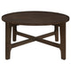 Katie 2Pc Coffee and End Table Set | X-cross Base | Brown Solid Wood
