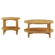 Camilia 2Pc Round Coffee-End Table Set | Lower Shelf | Maple Brown Wood