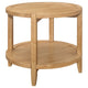 Camilia 2Pc Round Coffee-End Table Set | Lower Shelf | Maple Brown Wood