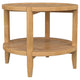 Camilia 2Pc Round Coffee-End Table Set | Lower Shelf | Maple Brown Wood