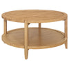 Camilia 2Pc Round Coffee-End Table Set | Lower Shelf | Maple Brown Wood