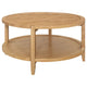 Camilia 2Pc Round Coffee-End Table Set | Lower Shelf | Maple Brown Wood