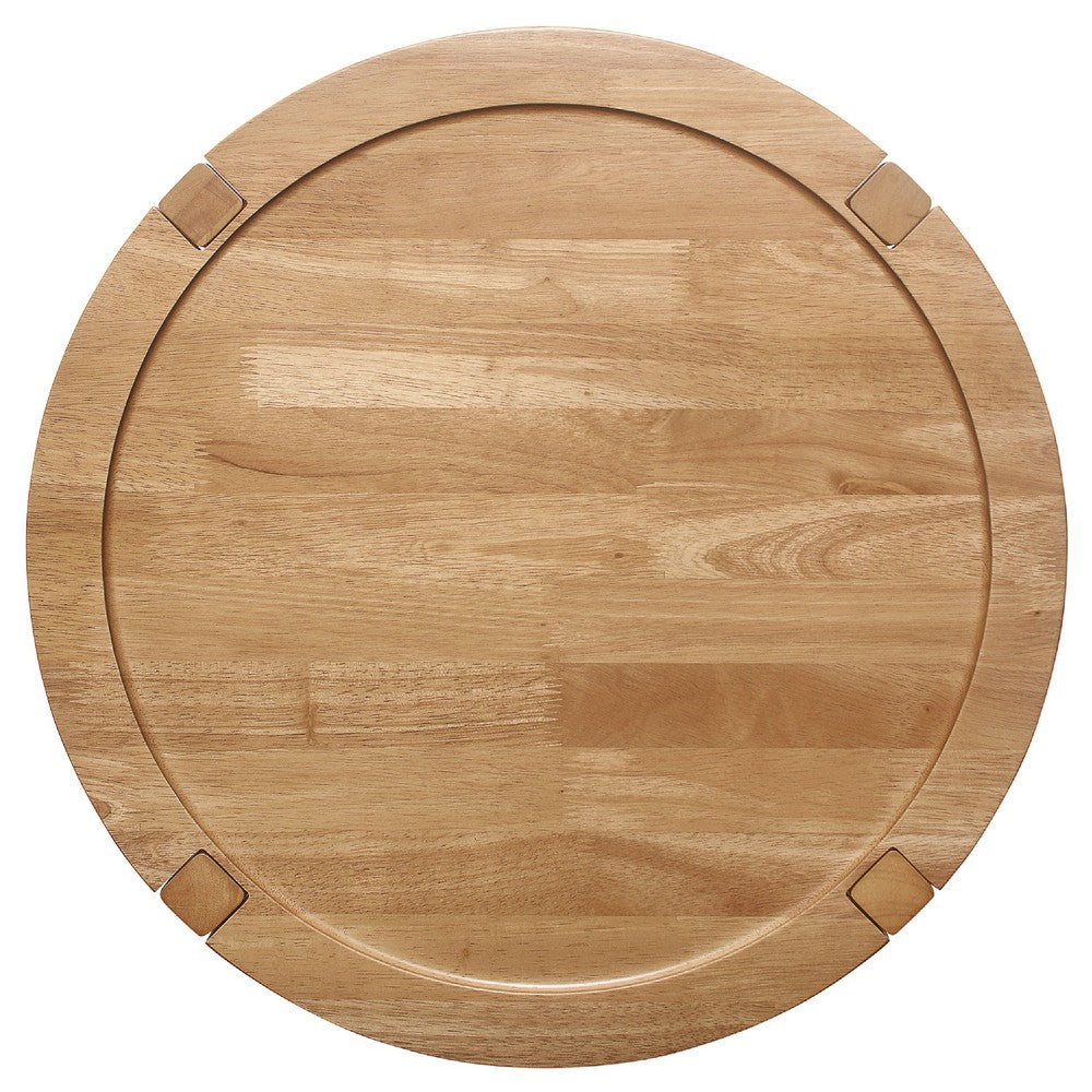 Camilia 2Pc Round Coffee-End Table Set | Lower Shelf | Maple Brown Wood