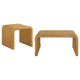 Gigi 2Pc Coffee and End Table Set | Woven Design | Natural Rattan-Metal