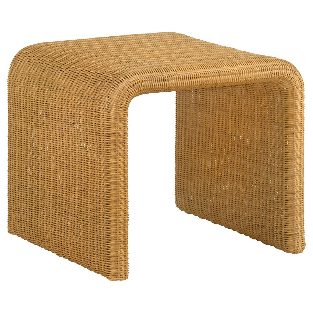 Gigi 2Pc Coffee and End Table Set | Woven Design | Natural Rattan-Metal