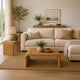 Gigi 2Pc Coffee and End Table Set | Woven Design | Natural Rattan-Metal