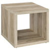 Rizz 2Pc Square Coffee and End Table Set | Lower Shelf | Distressed Wood
