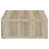 Rizz 2Pc Square Coffee and End Table Set | Lower Shelf | Distressed Wood