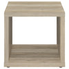 Rizz 3Pc Square Coffee and End Table Set w Shelf | Distressed Pine Wood