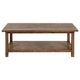 Ayne 2Pc Coffee and End Table Set | Lower Shelf | Distressed Brown Wood