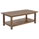 Ayne 2Pc Coffee and End Table Set | Lower Shelf | Distressed Brown Wood