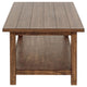 Ayne 2Pc Coffee and End Table Set | Lower Shelf | Distressed Brown Wood