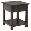 Ayne 2Pc Coffee and End Table Set | Lower Shelf | Distressed Black Wood