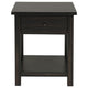 Ayne 2Pc Coffee and End Table Set | Lower Shelf | Distressed Black Wood